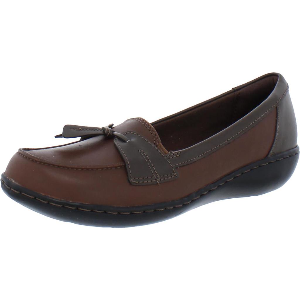 Clarks Ashland Bubble Women's Leather Tasseled Slip On Casual Loafers商品第2张图片规格展示