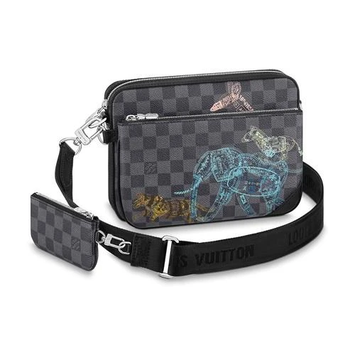 商品Louis Vuitton|包邮包税【预售7天发货】 LV路易威登 男士 单肩包 Trio 邮差包  N58040/GRIS LVU66RG6GRY,价格¥18285,第1张图片