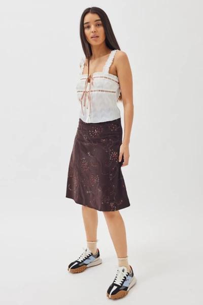 Urban Renewal Remnants Floral Embellished Midi Skirt商品第4张图片规格展示