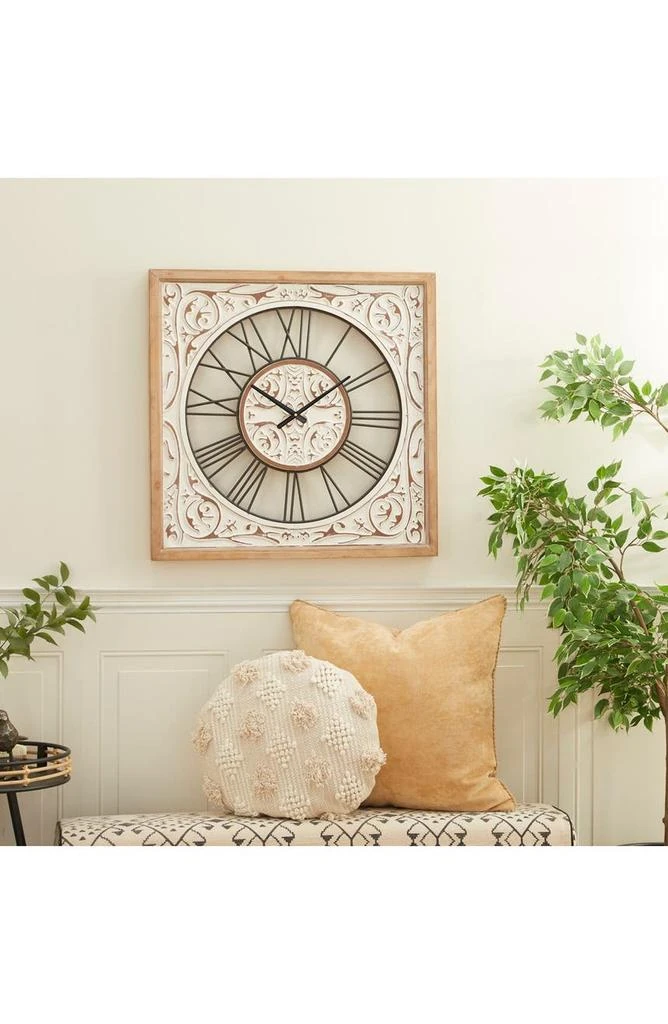 商品SONOMA SAGE HOME|White MDF Farmhouse Wall Clock,价格¥1112,第2张图片详细描述