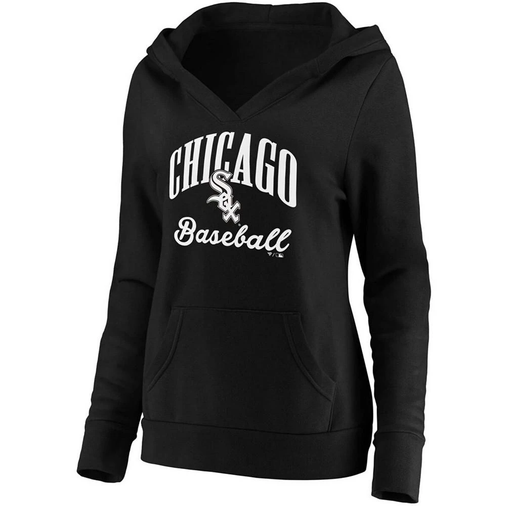 商品Fanatics|Plus Size Black Chicago White Sox Victory Script Crossover Neck Pullover Hoodie,价格¥387,第3张图片详细描述