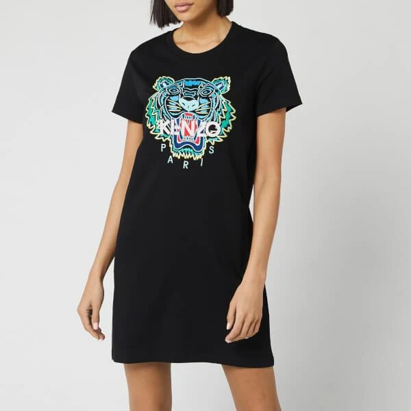 商品Kenzo|KENZO Women's 经典虎头T恤裙 - 黑色,价格¥1060,第1张图片