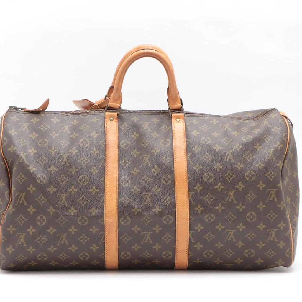 商品[二手商品] Louis Vuitton|Louis Vuitton Brown Monogram Canvas Leather Keepall 55 cm Duffle Bag Luggage,价格¥11870,第2张图片详细描述