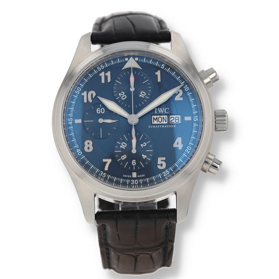 Pre-owned IWC Spitfire Laureus Sport for Good Chronograph Automatic Blue Dial Mens Watch 371712商品第1张图片规格展示