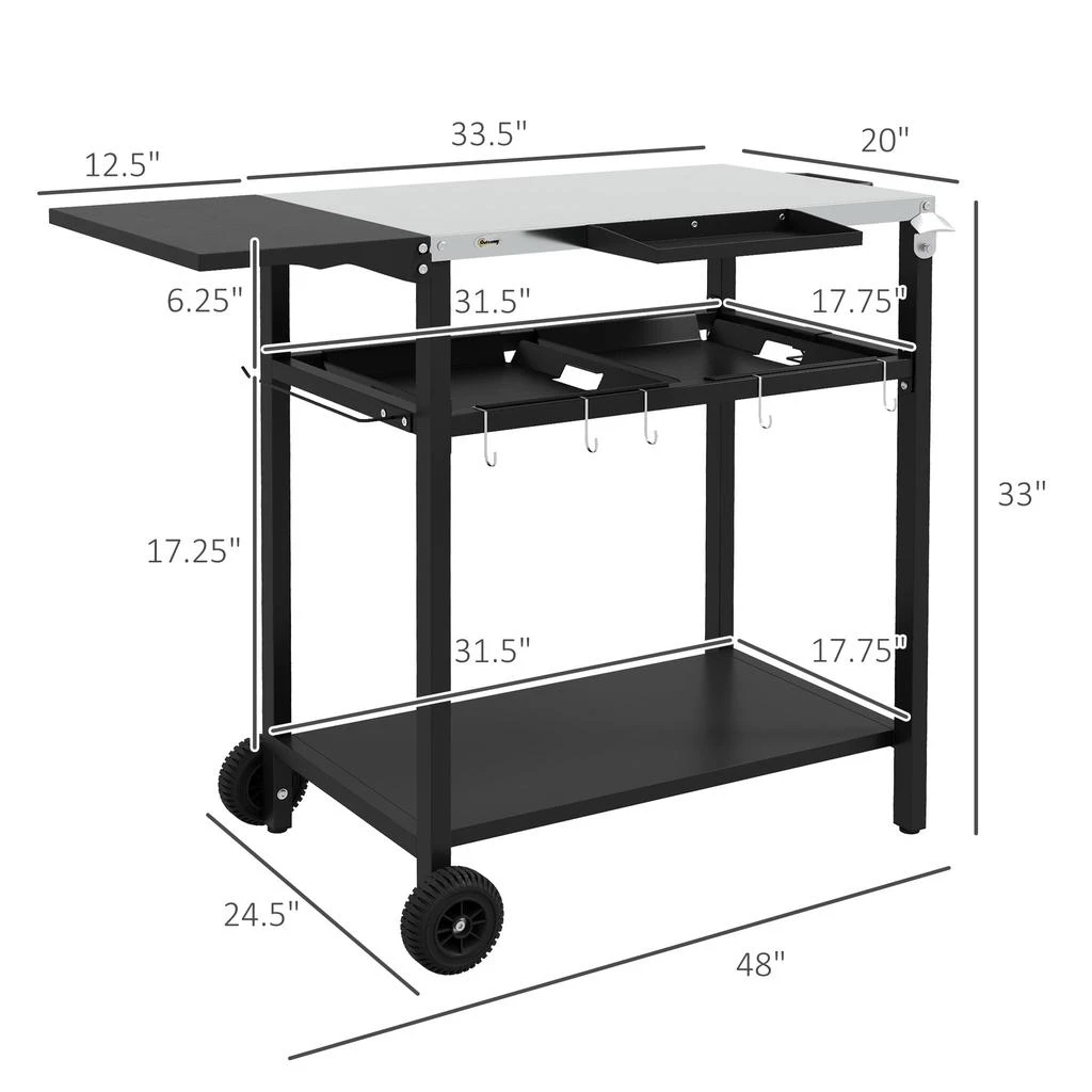 商品Streamdale Furniture|Streamdale Ultimate Outdoor Bar Cart Portable Kitchen for Effortless Meals and Drinks,价格¥1870,第5张图片详细描述