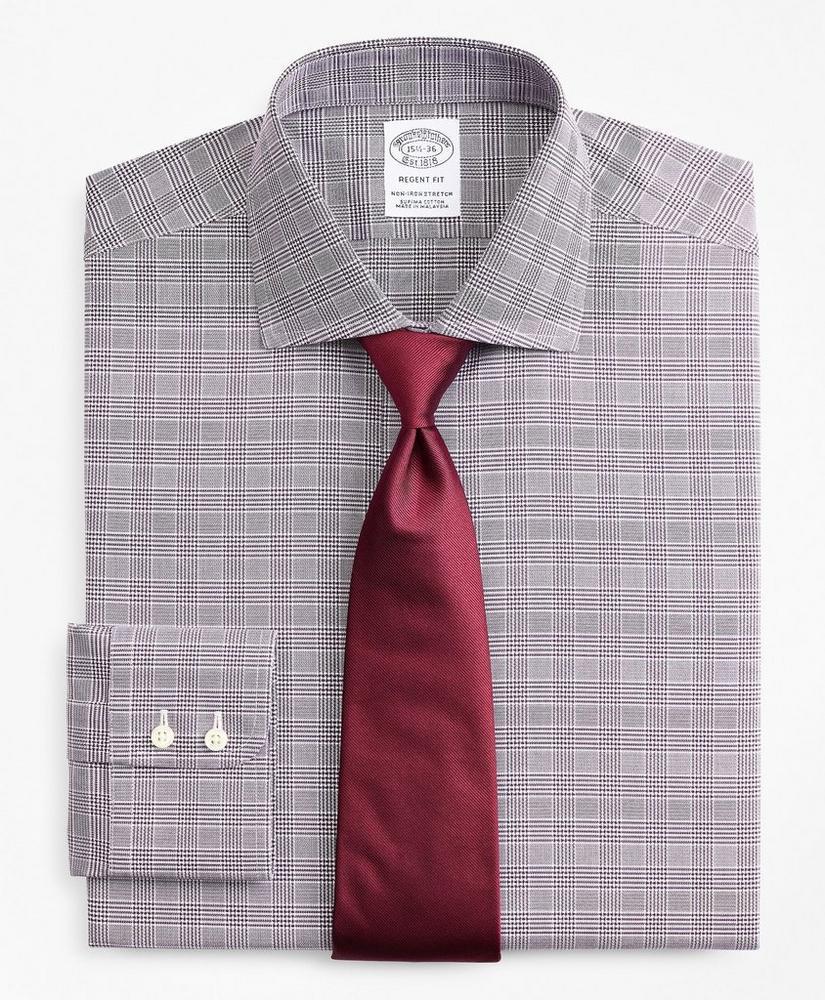 商品Brooks Brothers|Stretch Regent Regular-Fit Dress Shirt, Non-Iron Royal Oxford English Collar Glen Plaid,价格¥522,第1张图片