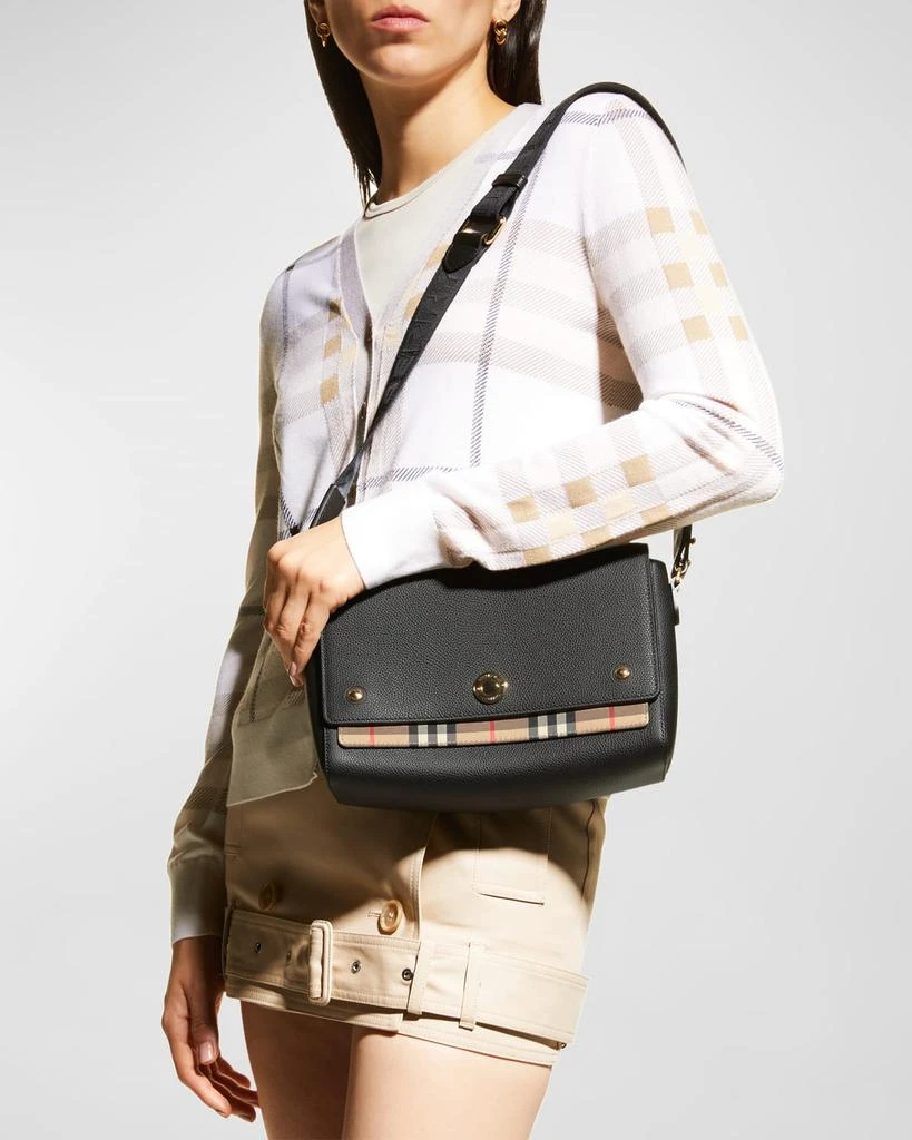 商品Burberry|Note Medium Leather & Vintage Check Crossbody Bag,价格¥12114,第4张图片详细描述