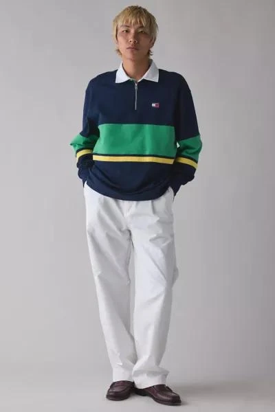 商品Tommy Jeans|Tommy Jeans Relaxed Zip Polo Shirt,价格¥751,第3张图片详细描述