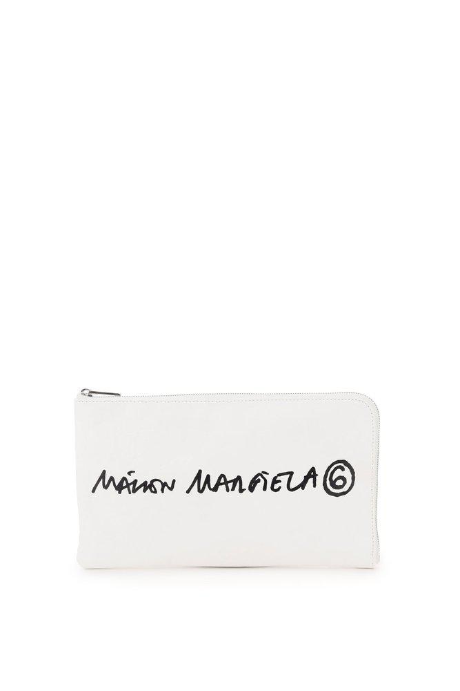 MM6 Maison Margiela Logo Zipped Clutch Bag商品第1张图片规格展示