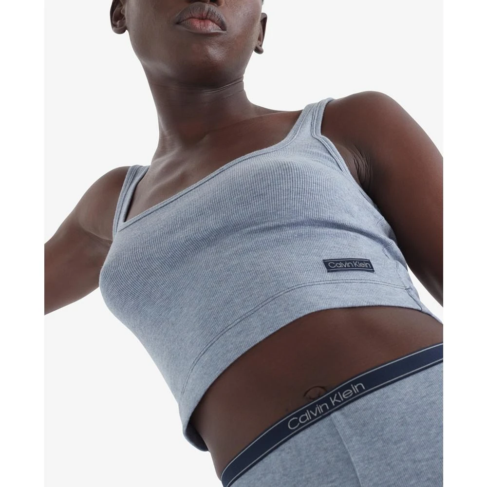 商品Calvin Klein|Pure Ribbed Cropped Tank Top,价格¥186,第3张图片详细描述