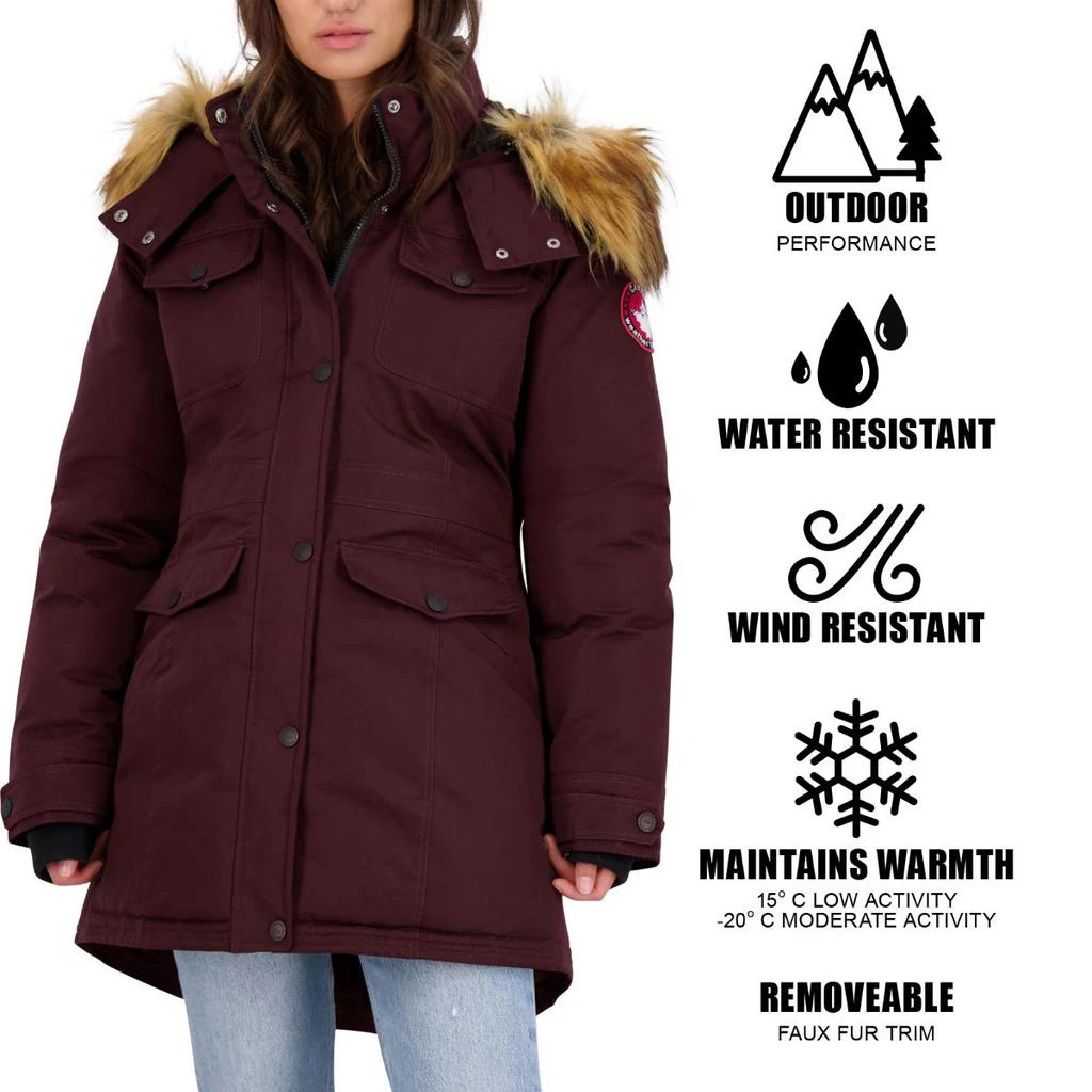Canada Weather Gear Parka Coat for Women-Insulated Faux Fur Hooded Winter Jacket 商品