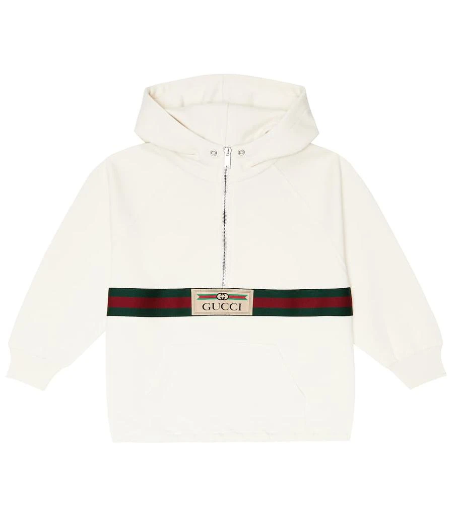 商品Gucci|Web cotton jersey hoodie,价格¥2972,第1张图片