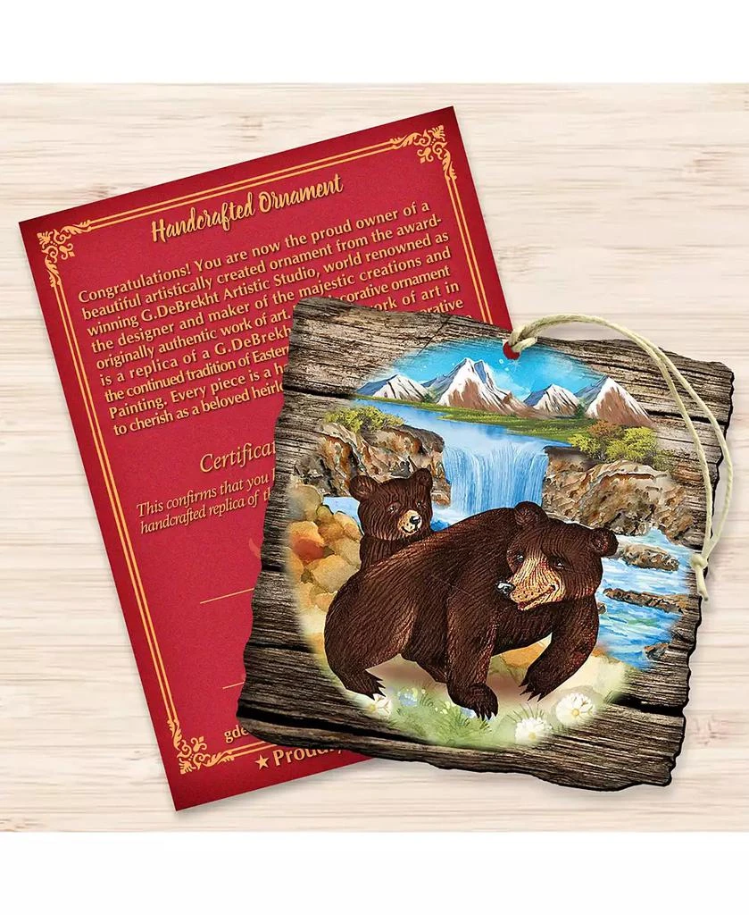 商品Designocracy|Bear Cabin Wooden Christmas Ornament, Set of 2,价格¥375,第3张图片详细描述