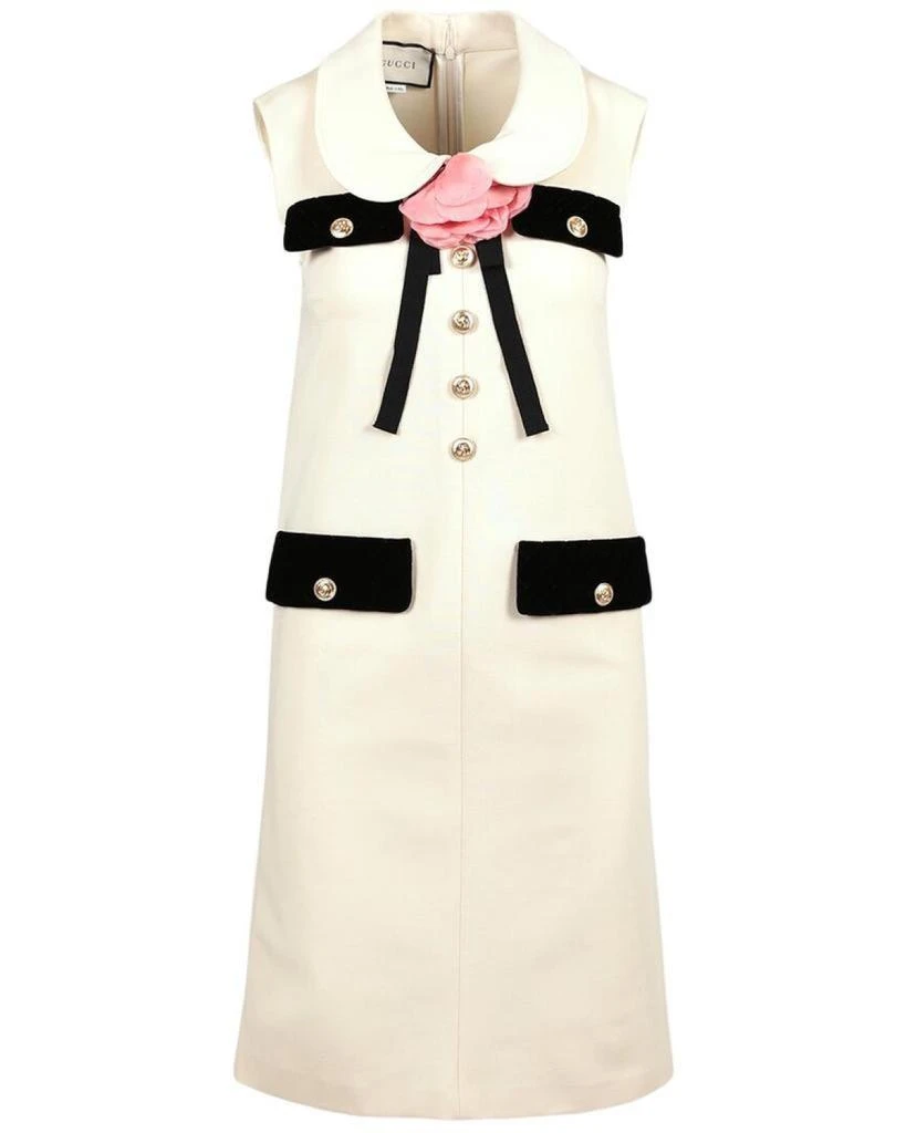 商品Gucci|Gucci Velvet & Brooch Dress,价格¥10117,第1张图片详细描述