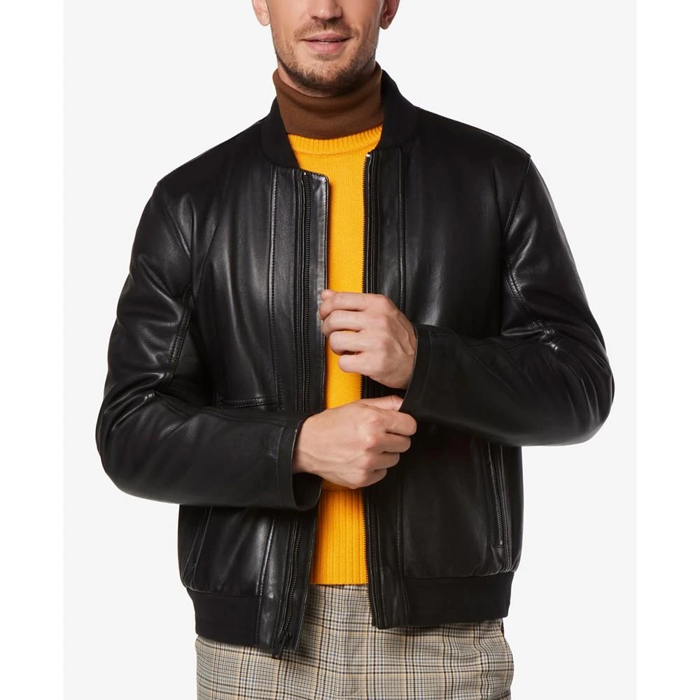 商品Marc New York by Andrew Marc|Men's MacNeil Smooth Leather Bomber Jacket,价格¥4858,第3张图片详细描述