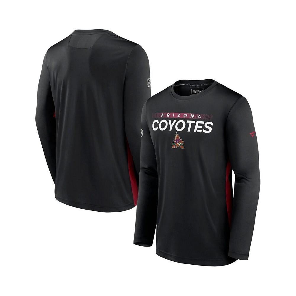 Men's Branded Black Arizona Coyotes Authentic Pro Rink Performance Long Sleeve T-shirt商品第1张图片规格展示