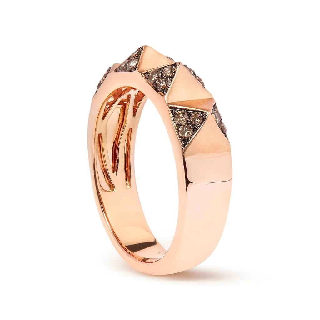 商品Haus of Brilliance|14K Rose Gold 1/4 Cttw Brown Diamond Pyramid Band Ring- Size 7,价格¥12550,第3张图片详细描述