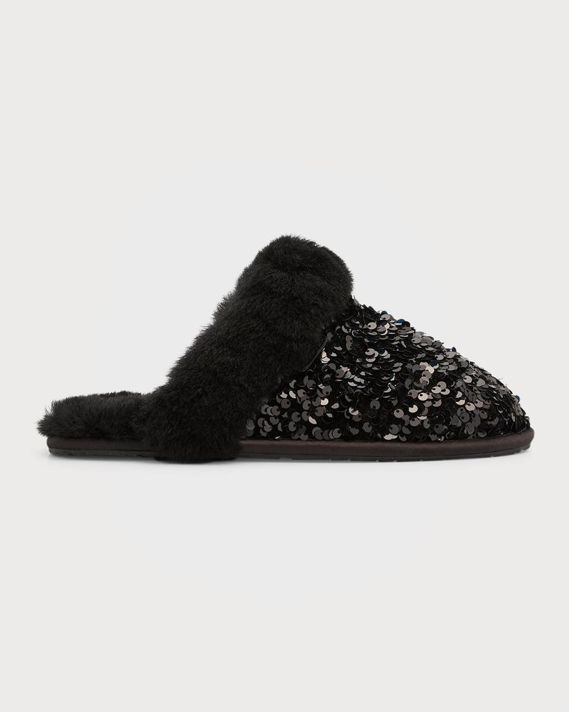 商品UGG|Scuffette Sequin Shearling Flat Slippers,价格¥357,第1张图片