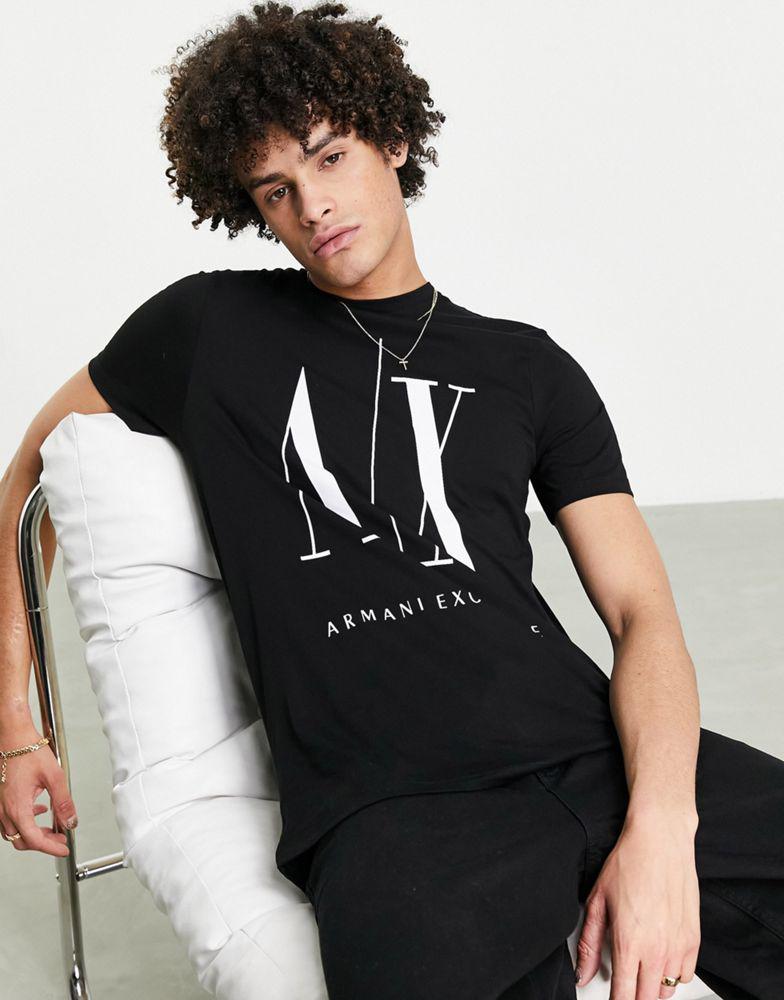Armani Exchange icon t-shirt in black商品第1张图片规格展示