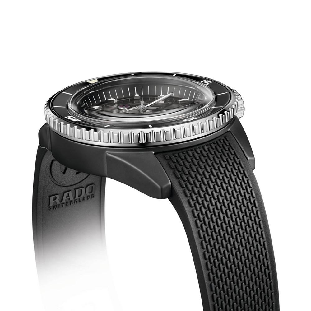 Men's Swiss Automatic Captain Cook Black Rubber Strap Watch 43mm商品第4张图片规格展示