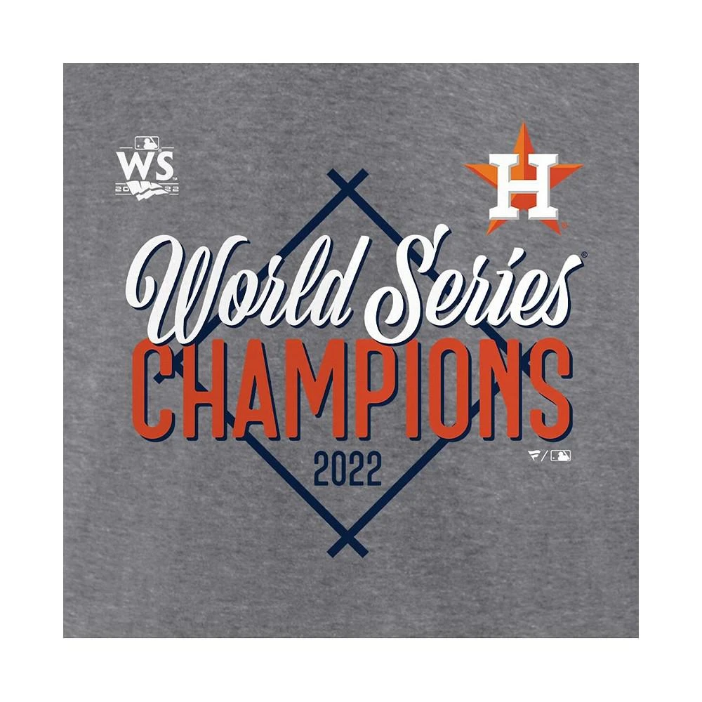 商品Fanatics|Women's Branded Heather Gray Houston Astros 2022 World Series Champions Appeal Play Tri-Blend V-Neck T-shirt,价格¥303,第2张图片详细描述