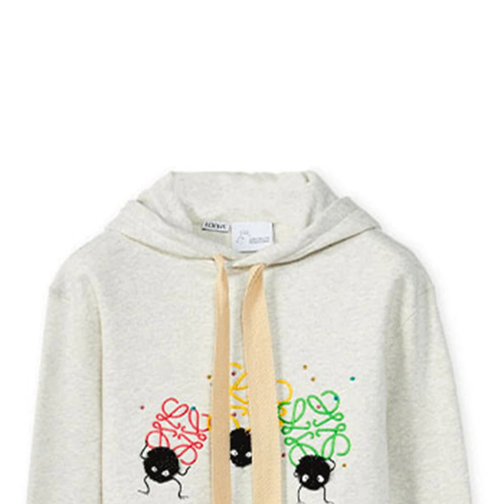 商品[国内直发] Loewe|罗意威 x 千与千寻 联名款 SS22 多色Logo小煤球印花连帽卫衣 女款 浅灰色,价格¥3979,第7张图片详细描述