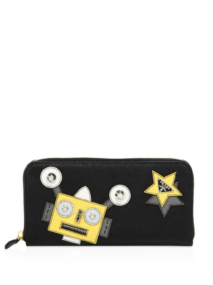 商品Prada|Robot Leather Zip-Around Wallet,价格¥3596,第1张图片