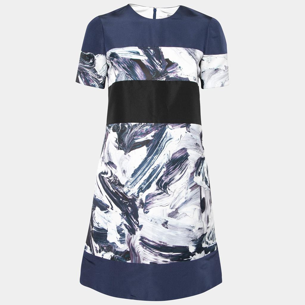 Prabal Gurung Multicolor Brush Stroke Printed Paneled Shift Dress S商品第1张图片规格展示