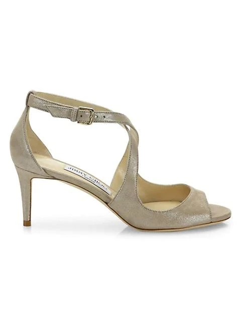 商品Jimmy Choo|Emily Crossover Shimmery Leather Sandals,价格¥2084,第1张图片