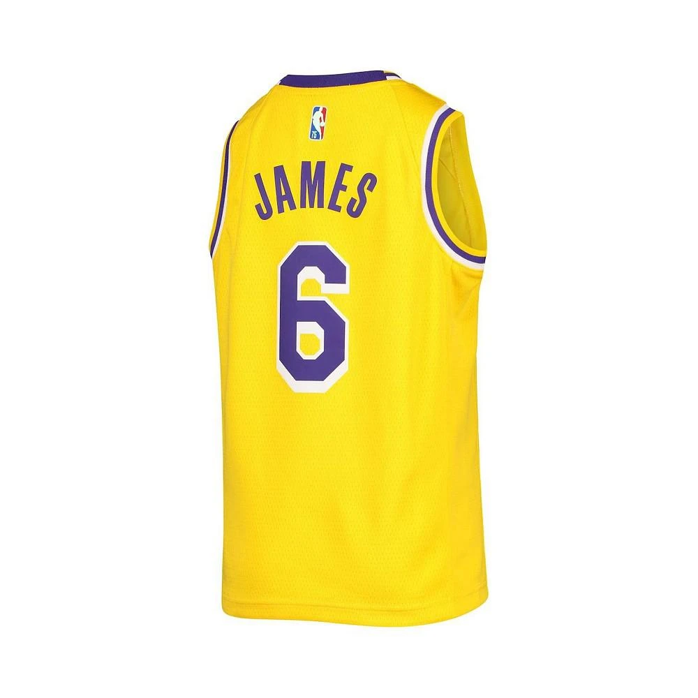 商品NIKE|Youth Boys Lebron James Gold Los Angeles Lakers 2021/22 Diamond Swingman Jersey - Icon Edition,价格¥593,第4张图片详细描述