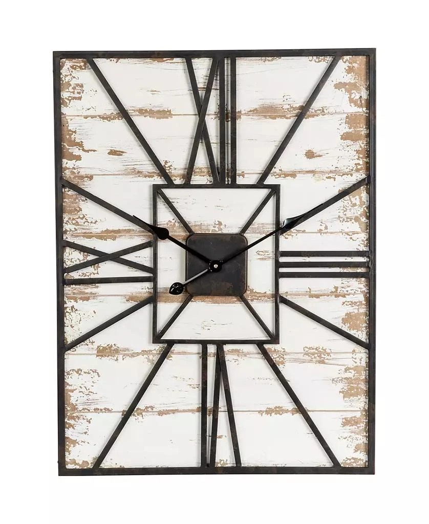商品Glitzhome|Oversized Farmhouse Wooden Wall Clock,价格¥1119,第1张图片