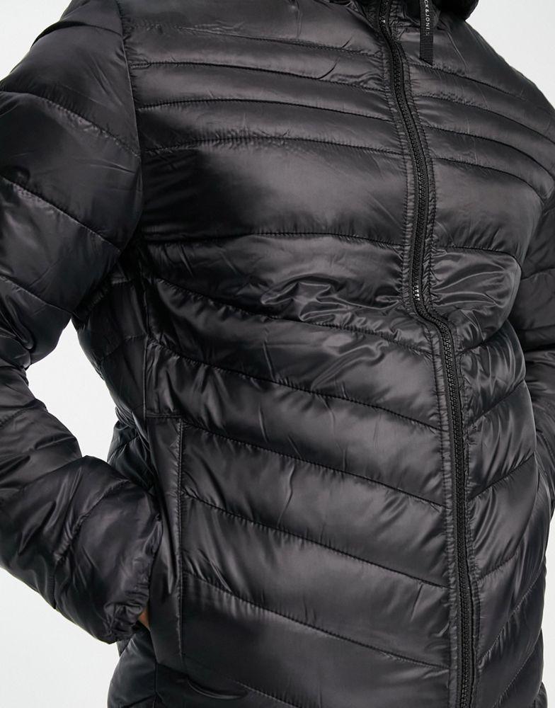 商品Jack & Jones|Jack & Jones Essentials padded jacket with hood in black,价格¥324,第5张图片详细描述