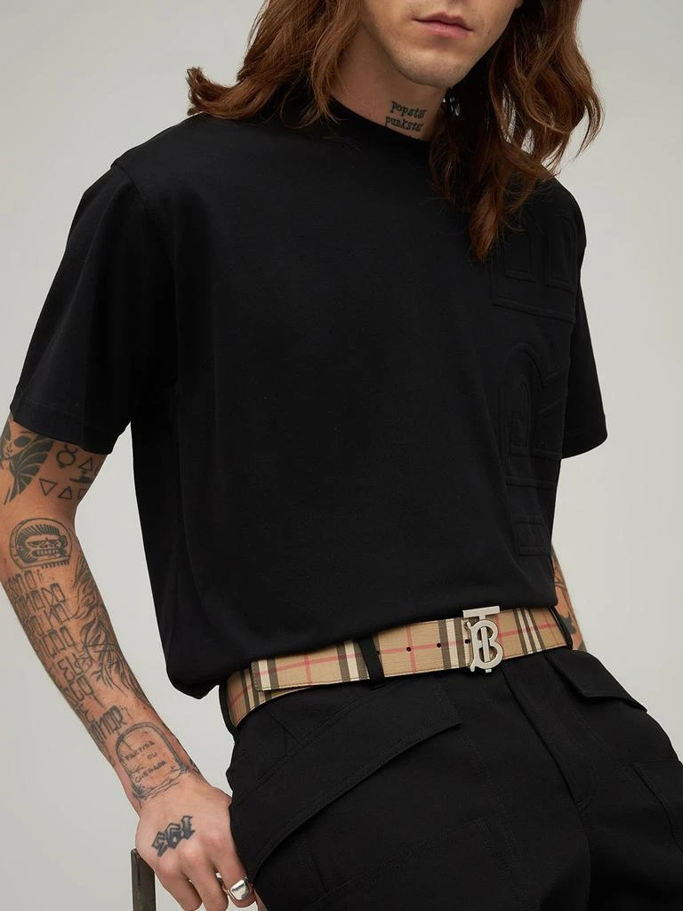 商品Burberry|4cm Tb Reversible Check E-canvas Belt,价格¥4254,第1张图片详细描述