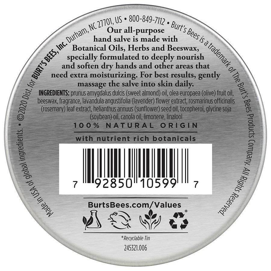 商品Burt's Bees|100% Natural Beeswax Hand Salve,价格¥84,第3张图片详细描述