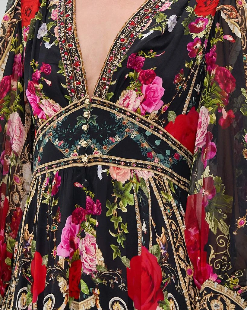 商品Camilla|Shaped Waistband Silk Dress with Gathered Sleeves,价格¥4966,第5张图片详细描述
