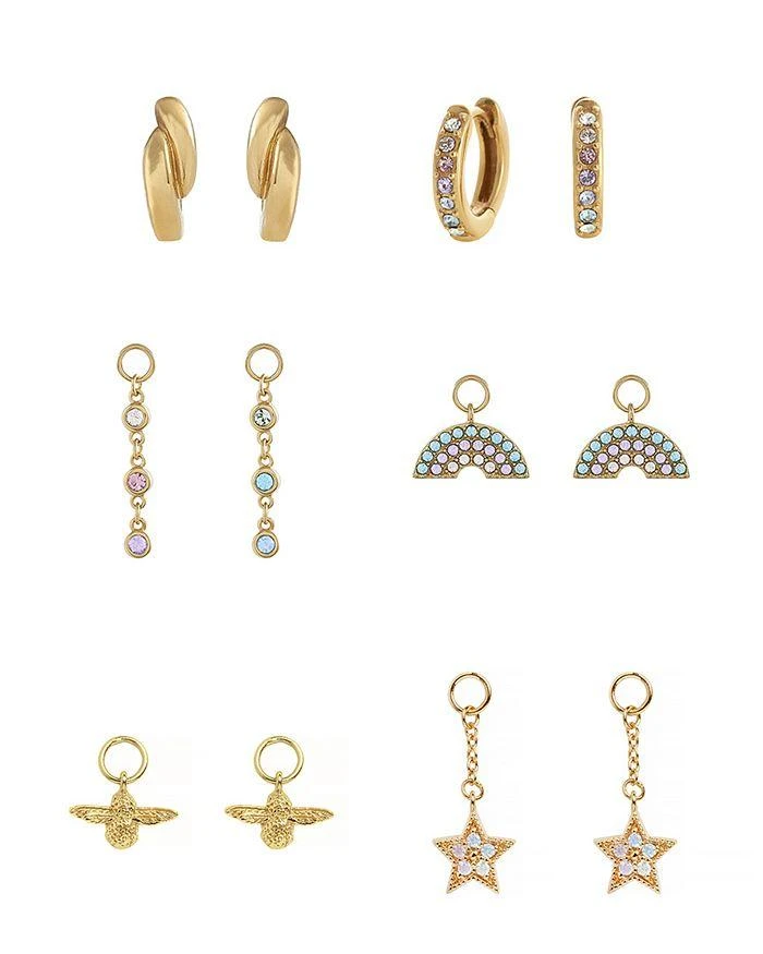 商品Olivia Burton|Rainbow House of Huggies Hoop Earrings Gift Set in Yellow Gold-Plated Sterling Silver,价格¥1348,第1张图片