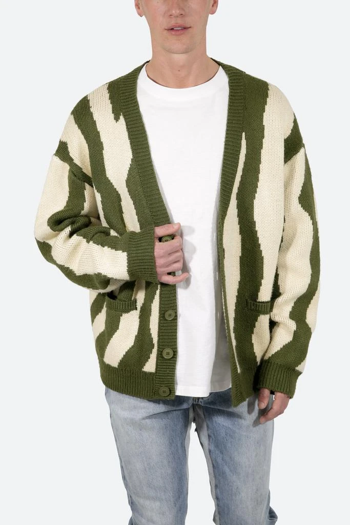 商品MNML|Zebra Cardigan - Green/White,价格¥301,第4张图片详细描述