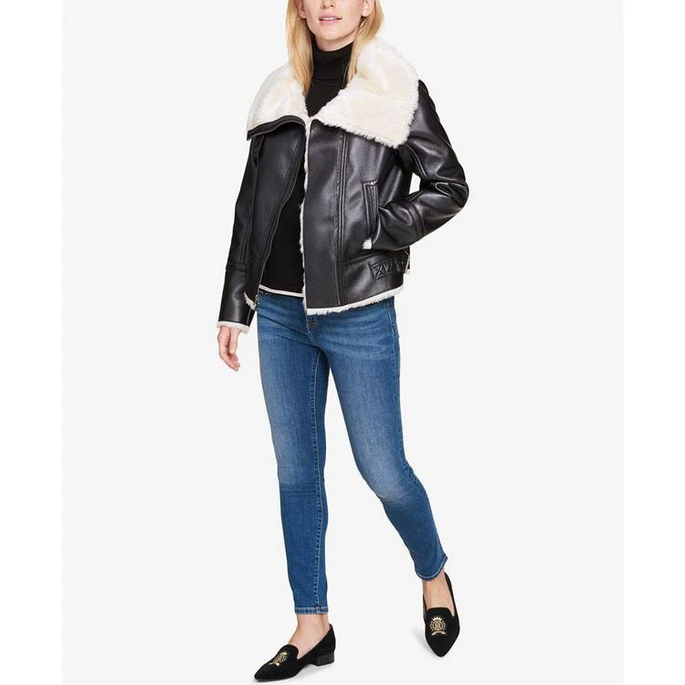 商品Tommy Hilfiger|Faux-Fur-Trim Moto Jacket, Created for Macy's,价格¥430,第4张图片详细描述