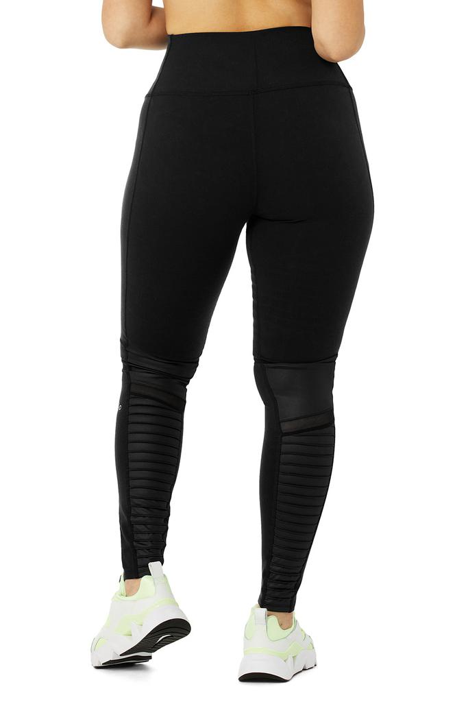 High-Waist Moto Legging - Black/Black Glossy商品第6张图片规格展示