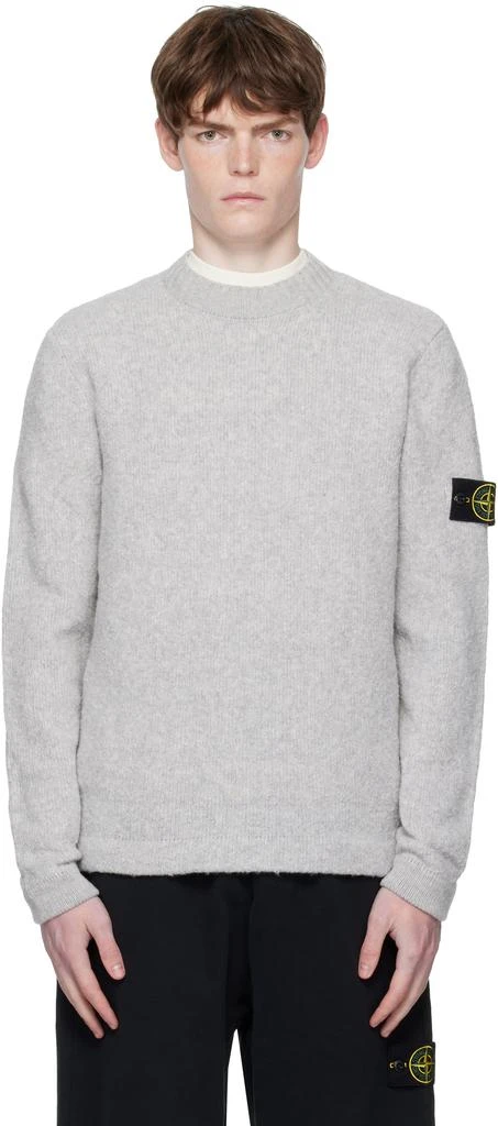 商品Stone Island|Gray 5100056 Fancy Yarn Sweater,价格¥4929,第1张图片