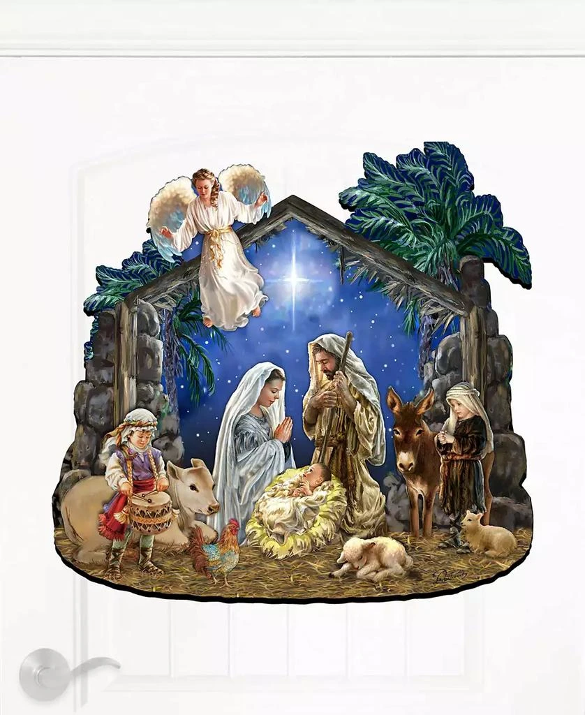 Nativity with Angel Christmas Wooden Door Decor Wall Decor G. DeBrekht 商品