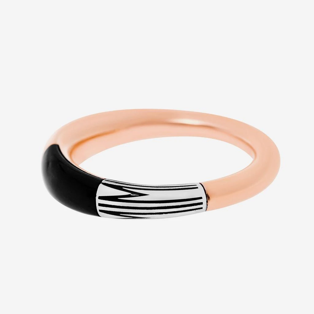 商品Mimi Milano|Mimi Milano Tam Tam 18K Rose And White Gold, Onyx Band Ring AXM372H8O-parent,价格¥4954,第3张图片详细描述
