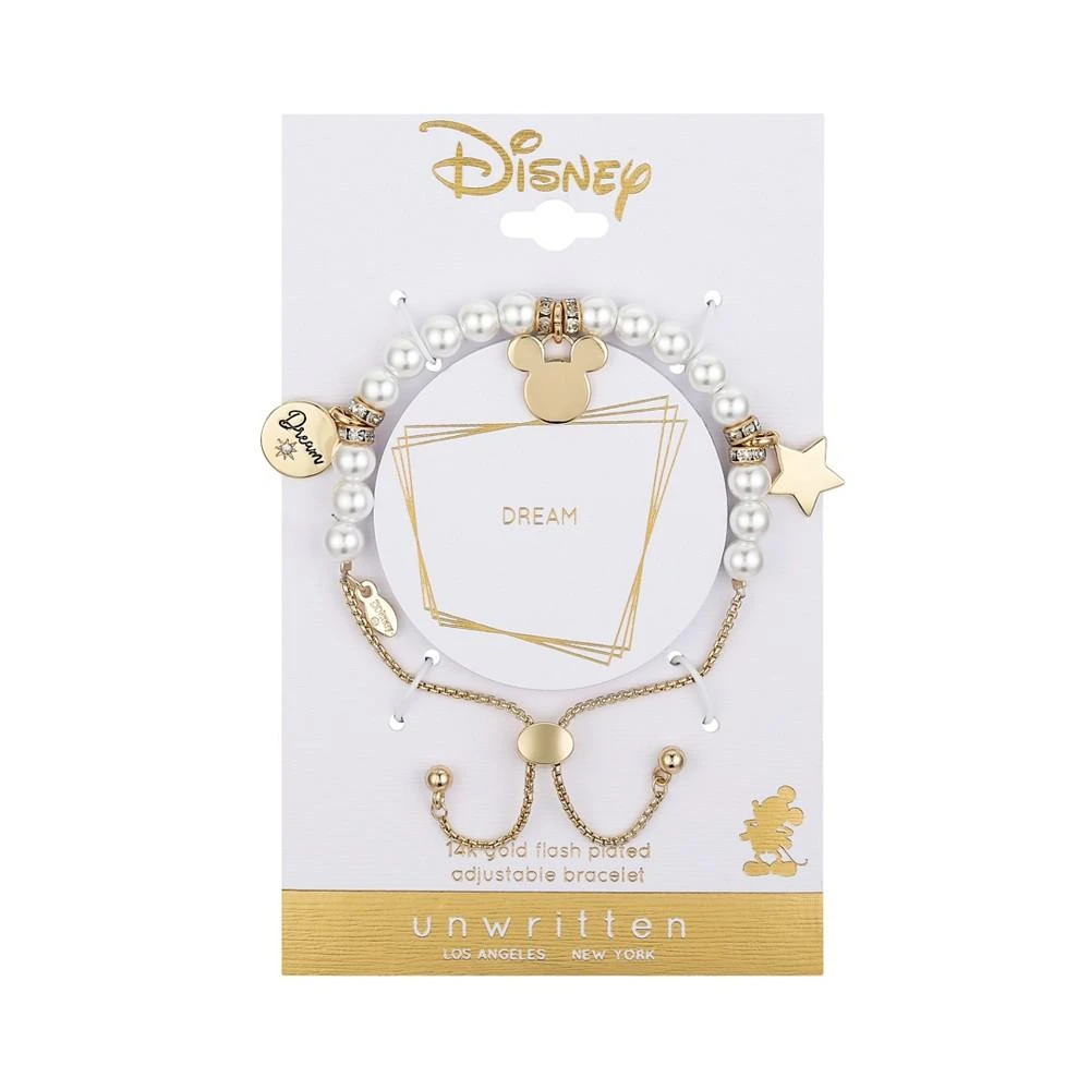 商品Disney|Unwritten Glass White Imitation Pearl Gold-Plated Multi Charm Bracelet,价格¥150,第2张图片详细描述