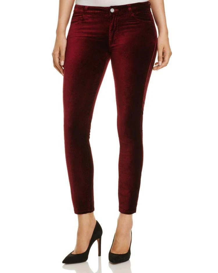 商品Paige|Verdugo Ankle Velvet Jeans in Dark Magenta,价格¥1175,第1张图片