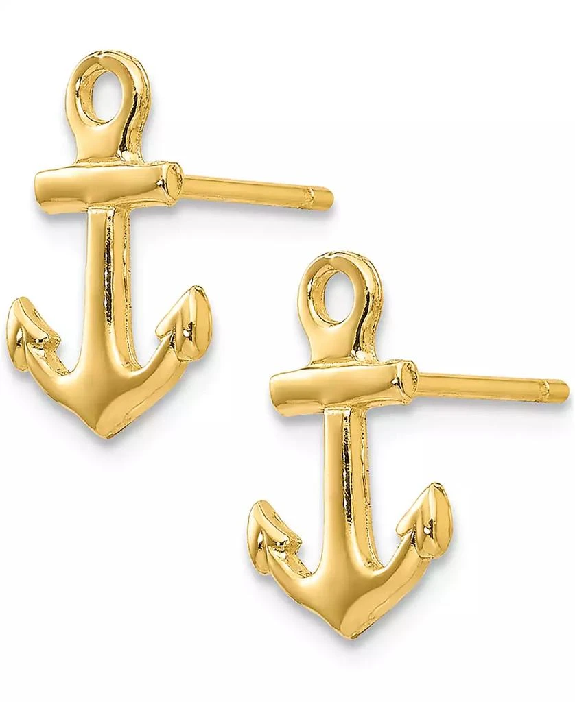商品Macy's|Anchor Stud Earrings in 14k Yellow Gold,价格¥1163,第2张图片详细描述