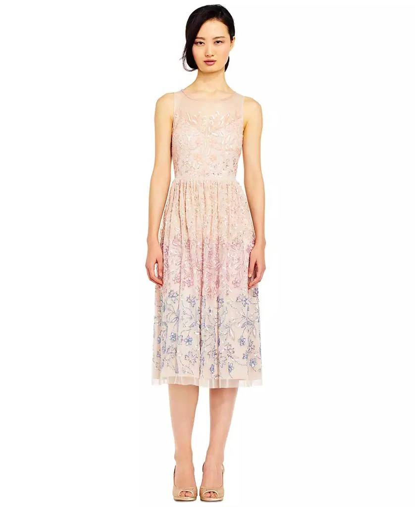 商品Adrianna Papell|Women's Illusion-Mesh Sequin Dress,价格¥800,第1张图片