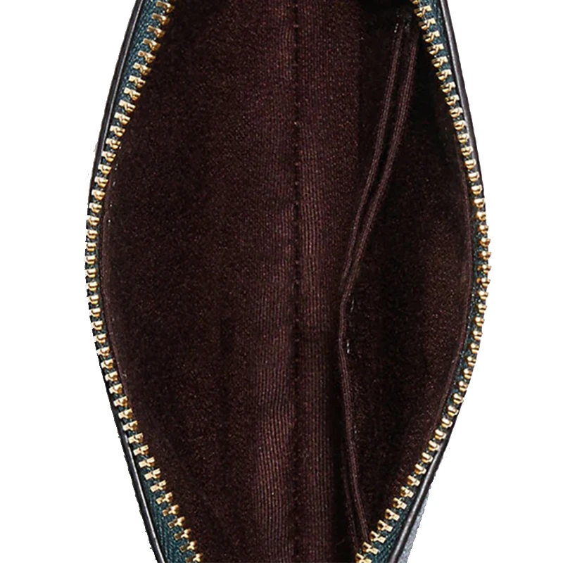 商品[国内直发] Coach|蔻驰 Boxed Corner Zip 16 角拉链礼盒款 横纹皮革 手腕包手拿包 迷你 女款 墨绿色,价格¥524,第5张图片详细描述