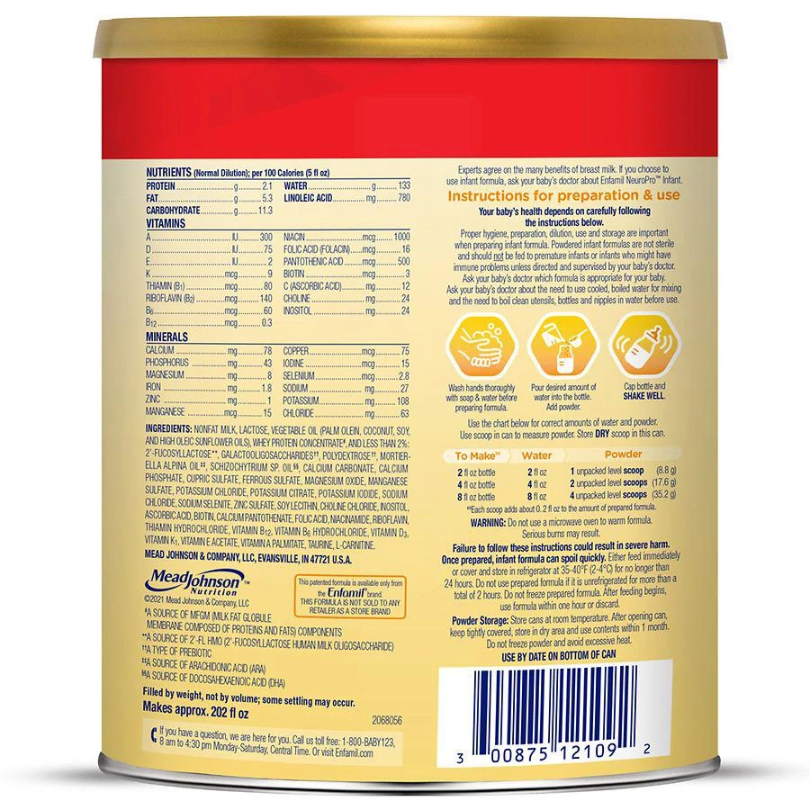 商品Enfamil|NeuroPro Infant Formula Powder Can,价格¥418,第2张图片详细描述