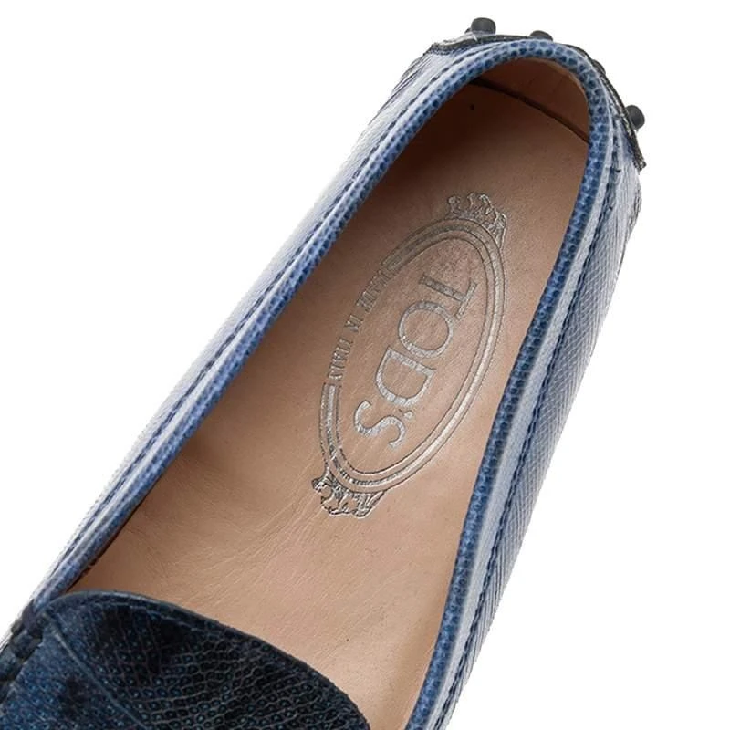 Tod's Blue Karung Gommino Slip On Loafers Size 37.5 商品
