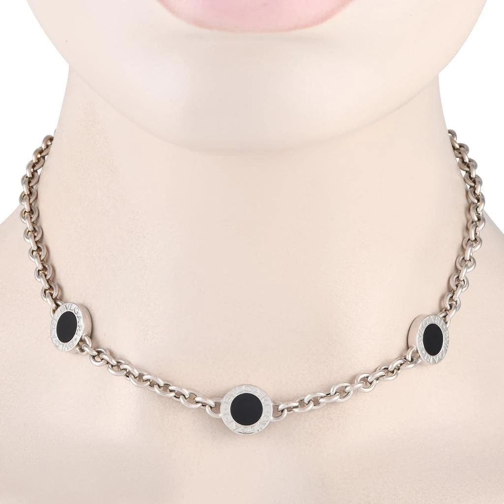 商品[二手商品] BVLGARI|Bvlgari Bvlgari 18K White Gold Triple Onyx Chain Necklace BV15-040224,价格¥31753,第2张图片详细描述